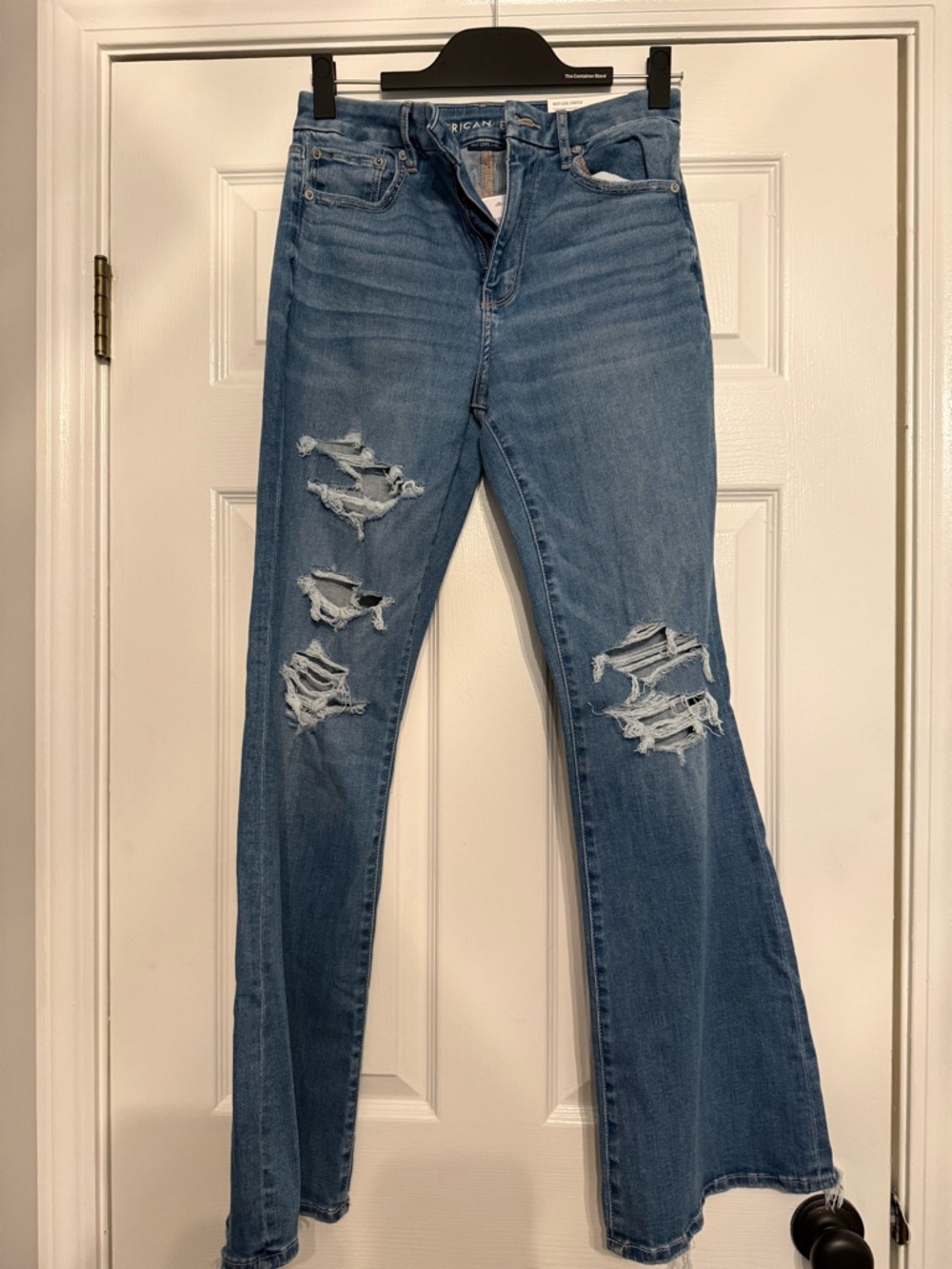 American Eagle Outfitters Medium Blue Ripped Flare Jeans